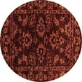 thumbnail image 1 of Ahgly Company Indoor Round Abstract Brown Modern Area Rugs, 4' Round, 1 of 4