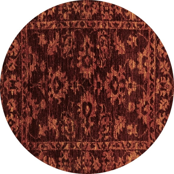 Ahgly Company Indoor Round Abstract Brown Modern Area Rugs, 4' Round