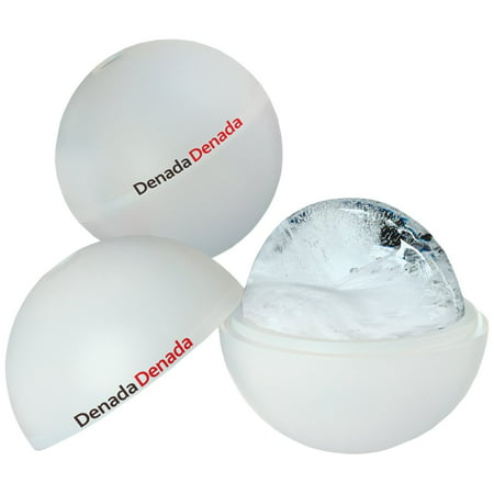 DenadaDenada Silicone Ice Ball Molds 2,5” Set of 2 - Make Sphere Ice Cream, Frozen Yogurt, Chocolate, Soap or (Best Way To Make Yogurt)