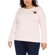 thumbnail image 1 of Suéter Pullover Tommy Hilfiger Mujer Hearts Rosa 0X, 1 of 1