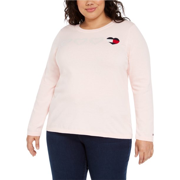 Suéter Pullover Tommy Hilfiger Mujer Hearts Rosa 0X