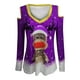 thumbnail image 4 of Pntutb Mujeres Moda Navidad Elk Imprimir Sexy fuera del hombro top Trompeta Camiseta de manga larga Pntutb Pntutb-5174, 4 of 5