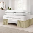 thumbnail image 5 of Elastic Wrap Around Bed Skirt Dust Ruffle Smooth Soft Bed Frame Cover 15-inch Drop (Queen, Khaki), 5 of 9