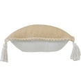 thumbnail image 5 of LR Home Ox Bay Hand-Woven Tan/White Solid All-Natural Cotton Pillow Cover, 5 of 9