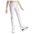thumbnail image 3 of Eandarui Kids Girls Ice Skating Tights Shiny Side Rhinestones Trousers Figure Skating Outfit Dance White 8, 3 of 7