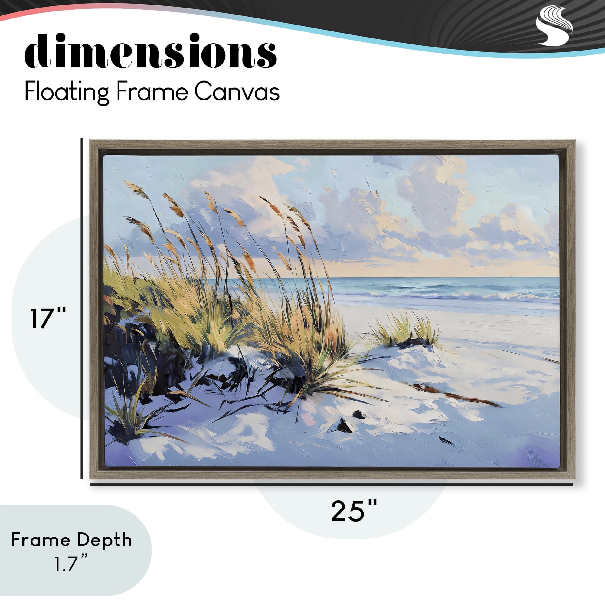 Stupell Industries Grassy Sand Dunes Beach Brown Framed Floater Canvas Wall Art, design by Gina Kelly