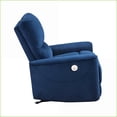 thumbnail image 3 of Recliners, Modern Power Rocker Reclining Chair with Navy Blue Velvet & Solid Wood Frame | Navy Blue | Solid Wood, 3 of 9