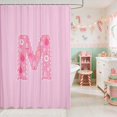 thumbnail image 2 of Manfei Initial Waterproof Shower Curtain 72Wx72L Christmas Bathroom Curtain, Pink N, 2 of 5