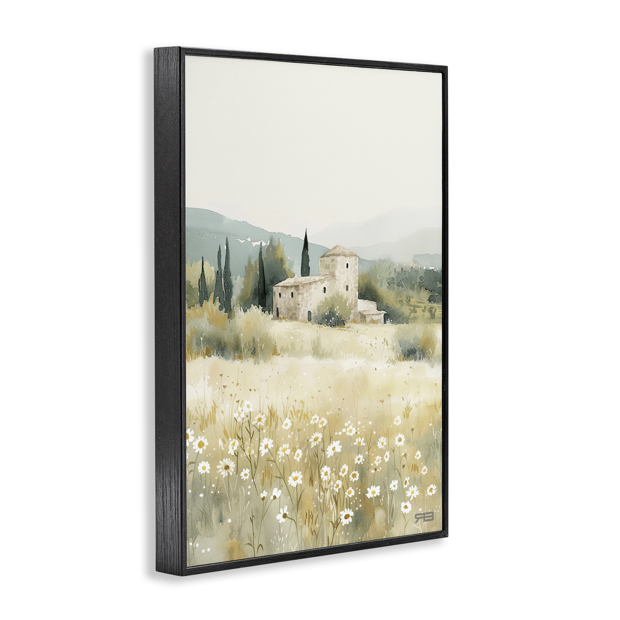 Stupell Industries Nu Horizon Countryside Landscape Painting Black Framed Art Print Wall Art, 12 x 18
