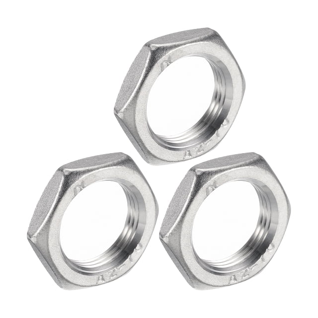 3Pcs Cast Pipe Fitting Hex Locknut, 304 Stainless Steel Hex Lock Nut PT 3/4" Female Thread for Plumbing Fixed