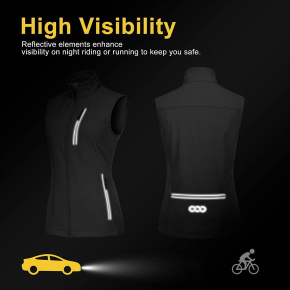 33 000ft Women's Lightweight Running Vest Outerwear with Pockets Windproof Sleeveless Jacket for Golf Hiking Travel