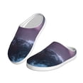 thumbnail image 2 of Daiia lighthouse Waves Torrential Rain Print Women’s Fuzzy Slippers Memory Foam Lightweight House Shoes Cozy Loafer Flannel House Shoes-37/38, 2 of 7