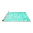 thumbnail image 2 of Ahgly Company Machine Washable Indoor Square Abstract Turquoise Blue Contemporary Area Rugs, 4' Square, 2 of 4
