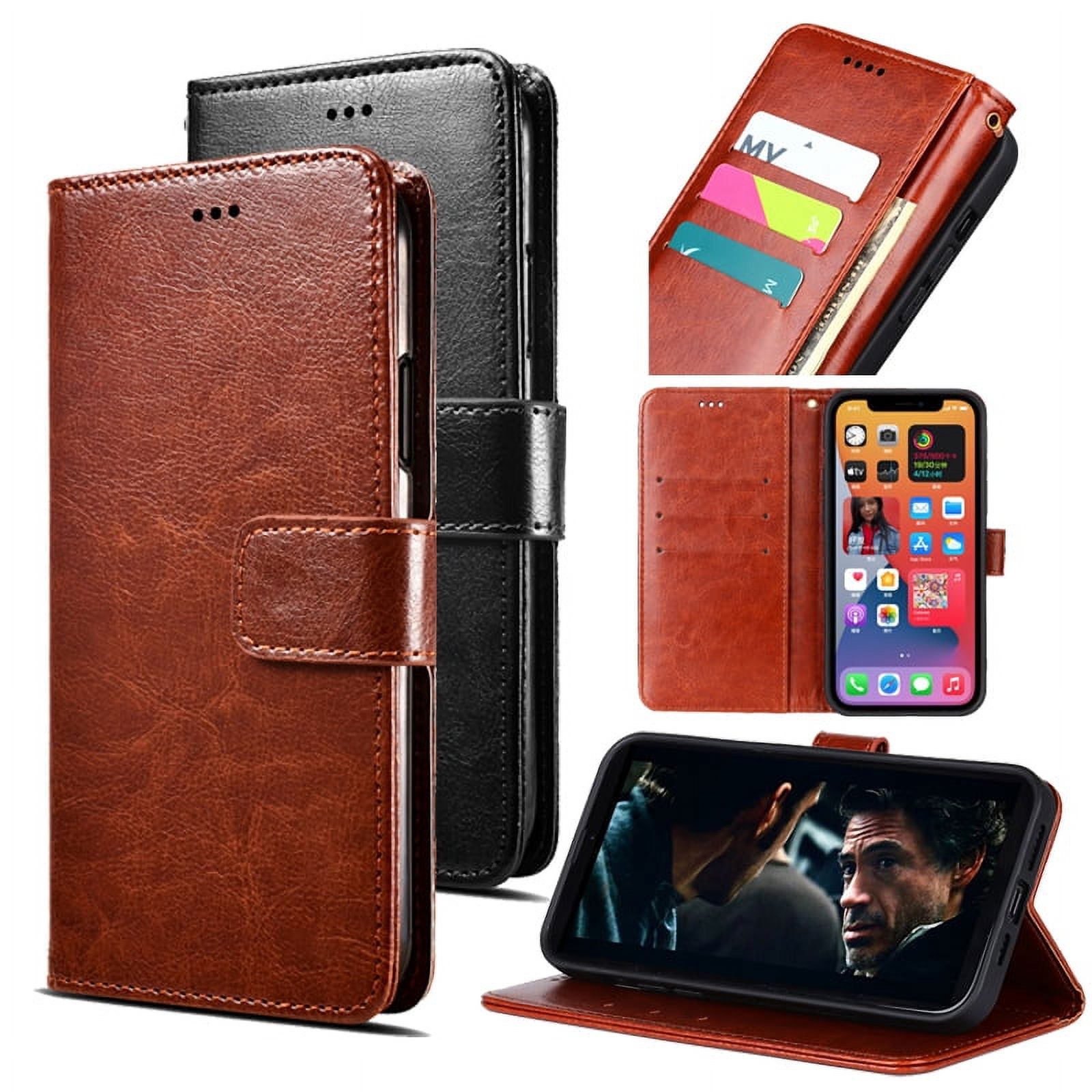 Klapphülle Für Alcatel 1S 2019 – PU Leder Wallet Mit Magnetverschluss, Kartenfächern & Ständerfunktion, Rot