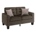 thumbnail image 2 of OakvillePark Jericho Microfiber Fabric Upholstered Living Room Loveseat, Chocolate, 2 of 5
