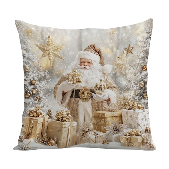 NAOJIE 18x18 Grey Christmas Pillow Covers 2PC Christmas Decorations Pillowcase,Winter Decorative Pillow Case,Merry Christmas Tree Cushion for Indoor Home Bedroom Sofa Xmas Couch Decor(A)