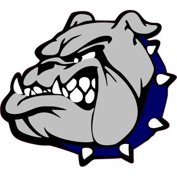 5in x 4.5in Blue Collar Bulldog Mascots Bumper Sticker Vinyl Win