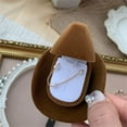 thumbnail image 5 of Mini Creative Cowboy Hat Shaped Rings Box Velvet Brown Jewelry Display Storage Case Rings Box For Proposal Wedding Surprise Gadget, 5 of 6