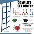 thumbnail image 2 of Ninja Warrior Obstacle Course for Kids Outside 50FT Ninja Slackline Kit 8 PCS Ninja Course Toys Accessories Playset with Swing, Climbing Net, Ladder & Monkey Bars for Outdoor Playground, 2 of 9
