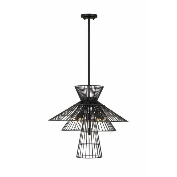 6 Light Chandelier-Matte Black Finish Bailey Street Home 372-Bel-4529472