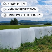 Bale Tuff 1 Mil Silage Wrap, 30 x 5000', 5-Layer Heavy-Duty Plastic, UV Protected, Self-Adhesive, White – 8 Rolls
