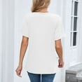 thumbnail image 5 of Annhoo Short Sleeve Shirts for Women Summer Elegant V Neck Plain Tshirt Basic Solid Color Business Casual Tops, 5 of 5