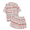 thumbnail image 4 of CAIVO Girls Christmas 2 Piece Pajama Sets Lapel Short Sleeve Button Down Shirt With Shorts Children Kids Homewear Pjs, 4 of 4