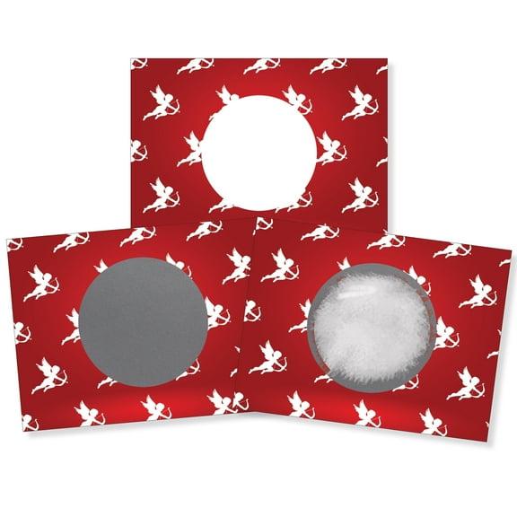 My Scratch Offs Valentine's Day Mini Red Cupid DIY Scratch-off Cards & Stickers, 20 Pack