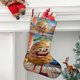 thumbnail image 2 of Papa Divertida Tema: Calcetines de Navidad, fino lino blanco para colgar en escaleras y chimenea, decoración navideña para el hogar, regalo de Navidad. 45cm × 32cm, 2 of 5