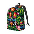 thumbnail image 2 of Balery Roosters and Flowers Vintage Canvas Backpack for Men and Women - Large Capacity, Durable Travel Laptop Bag for School, Work, Hiking, and Outdoor Activities, 2 of 7
