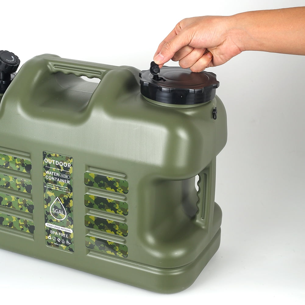 SHUWND Camping Water Container, 5 Gallon (18.5L) Camping Water Jug With Spigot, Portable BPA Free Water Storage Tank for Outdoor Hiking, BBQ, Picnic