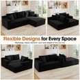 thumbnail image 6 of Aukfa Modular Sectional Sofa with Chaise, 95" Boneless Cloud Couch for Living Room, Black, 6 of 8