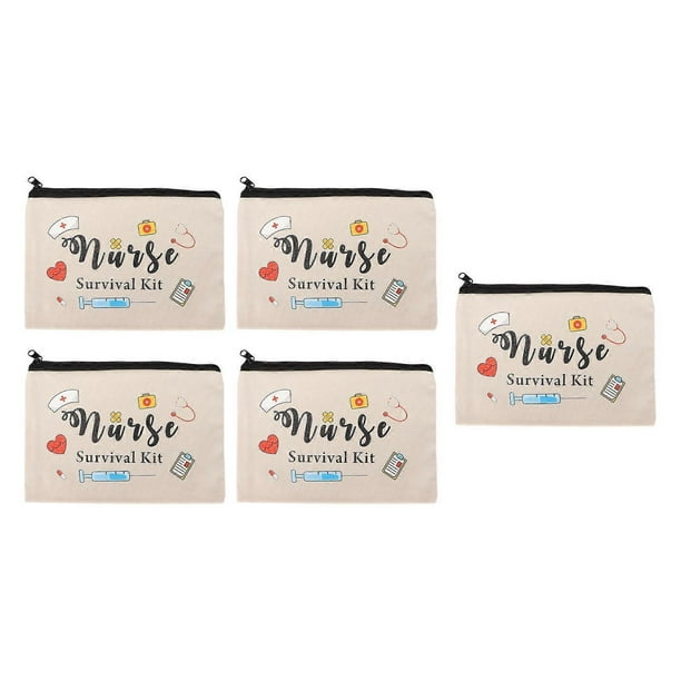 Makeup Bag Cute Versatile Zipper Survival Kit Patterns Nurse Theme Graphics Nurse Practitioner Gifts Cosmetic Bags