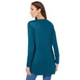 thumbnail image 3 of Roaman's Women's Plus Size Fine Gauge Drop Needle Henley Sweater Sweater, 3 of 5