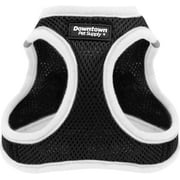 Downtown Pet Supply No Pull, Step in Adjustable Dog Harness with Padded Vest, Easy to Put on Small, Medium and Large Dogs (Black with White Trim, L)