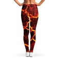 thumbnail image 2 of Red Lava Print Leggings, Art Sexy Yoga Leggings For Women., 2 of 5