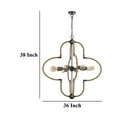 thumbnail image 5 of Gemo 36 Inch Chandelier, Crossed Clover Design, Brass Black Metal, 5 of 7