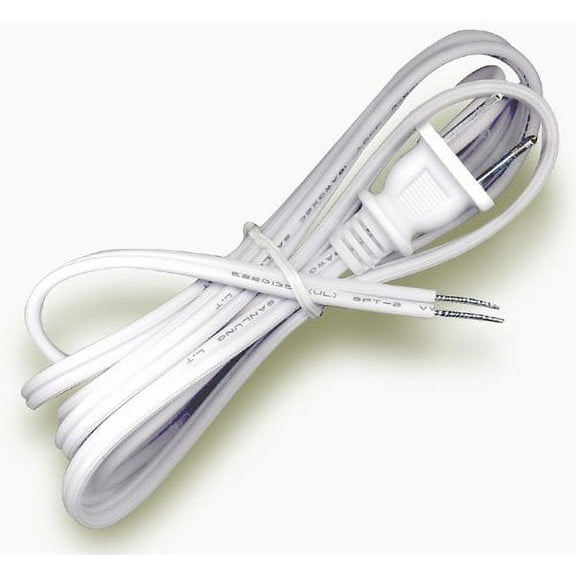 National Artcraft® 6' White Heavy-Duty Lamp Cord With Molded Plug and Tinned Ends (Pkg/2)