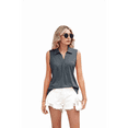 thumbnail image 2 of Blusas Sin Mangas para Mujer - Camisetas Sin Mangas Informales de Verano con Cuello en V, Camisas Holgadas de Cuello Liso, Gris XL, 2 of 10
