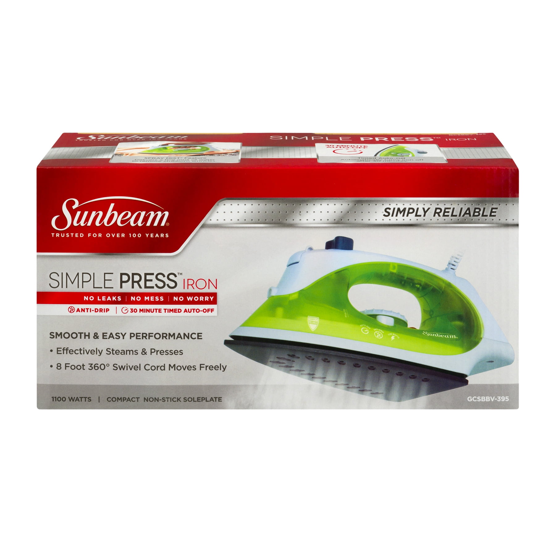 Sunbeam Simple Press Iron, 1.0 CT
