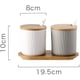 thumbnail image 2 of Tarros de cerámica para especias, azucarero, azucarero de cerámica con cuchara y tapa de bambú para té, azúcar, sal, especias en el hogar y la cocina Adepaton LL-2290, 2 of 8