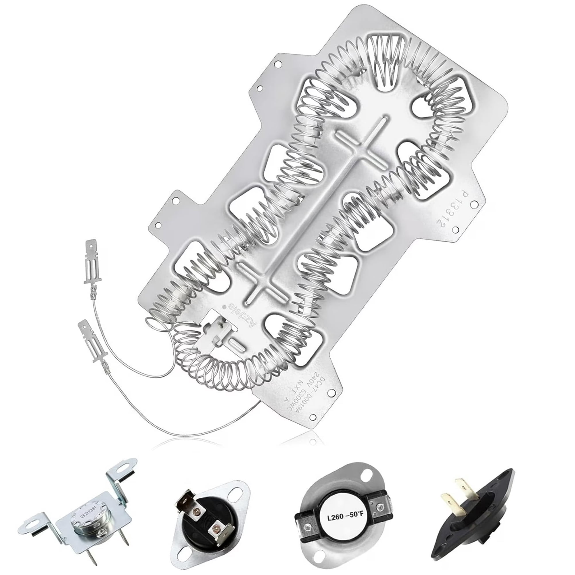 Heating Element DC47-00019A Compatible with Samsung Dryer, dv42h5000ew/a3 dv45h7000ew/a2 Dryer Parts, DC47-00018A Thermostat DC47-00016A DC32-00007A DC96-00887A Thermal Fuse