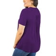 thumbnail image 5 of GingDin Womens Plus Size Tunic Tops Short Sleeve Lace Pleated Shirts Blouses M-4X, 5 of 9