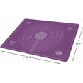 thumbnail image 3 of Silicone Baking Mat for Rolling Pastry Dough with Measurements, 25.6 x 17.7 BPA Free Non stick and Non Slip Purple Table Sheet Baking Supplies for Bake Pizza Cake, 3 of 5