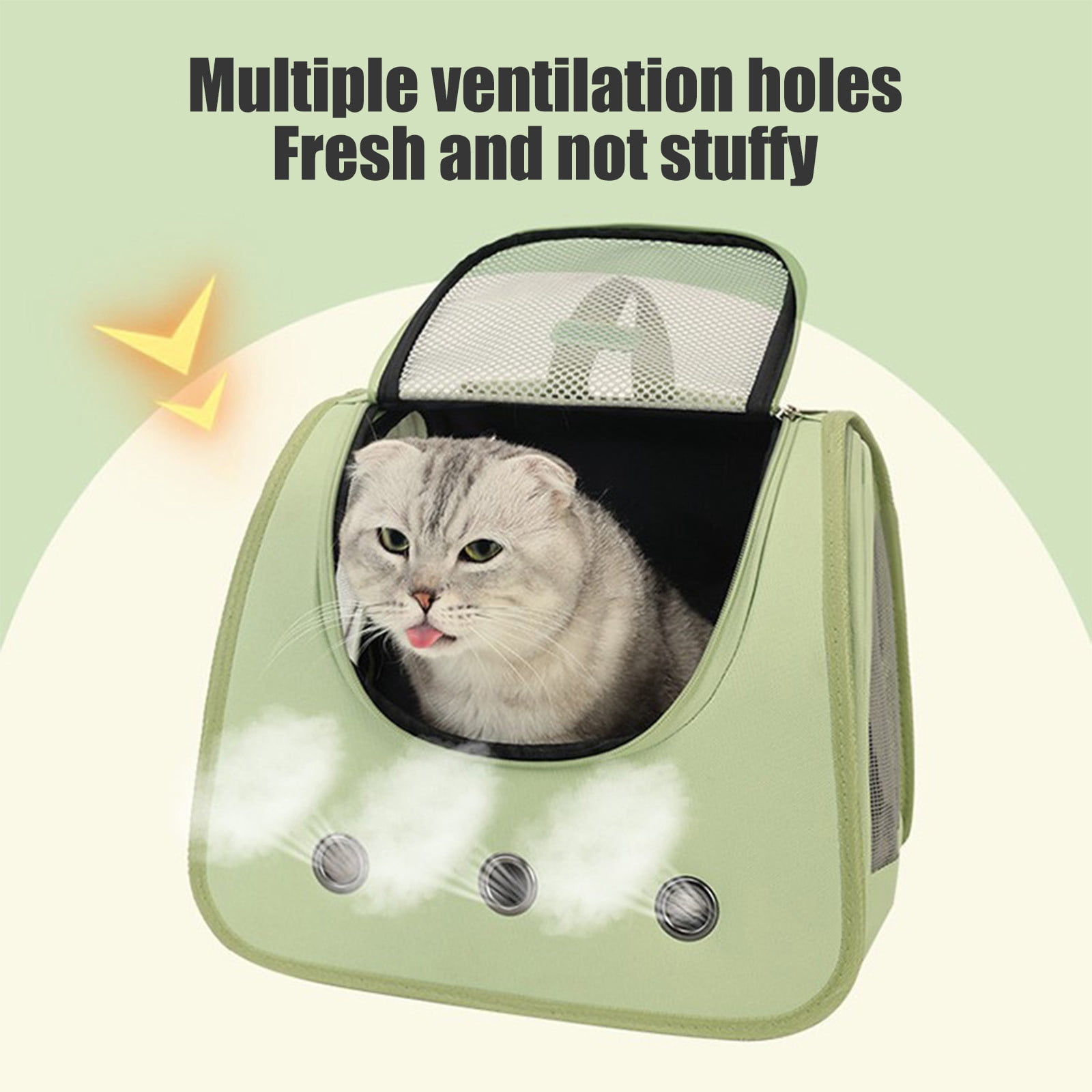 AuroraX Cat Carrier Backpack Bubble Backpack,Camping Foldable Soft Sided Breathable Dog Backpack Carrier Travel Backpack Travel Backpack Green