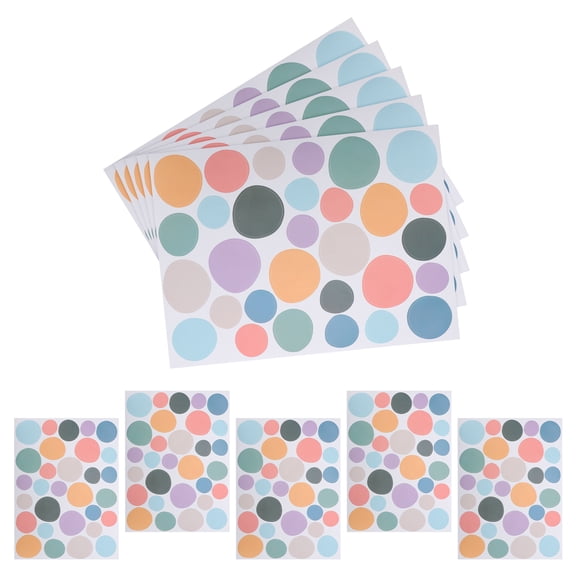 SEWCHICS 10Pcs Multicolor Circle Wall Stickers Boho Decorative Dot Decals Self Adhesive for Kids Playroom Bedroom Walls