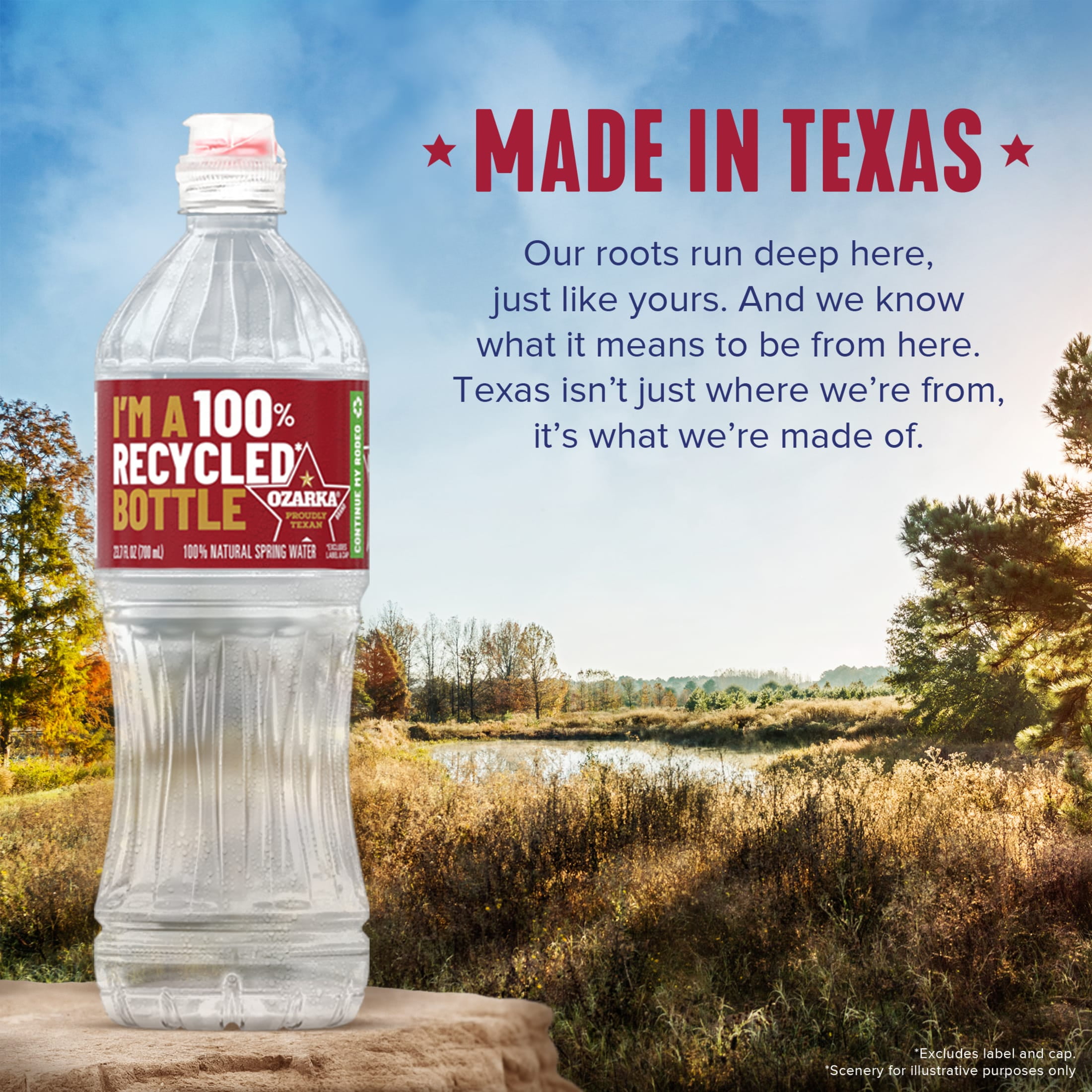 Ozarka Texas Spring Water, 23.7 Fl Oz, 6-Pack Plastic Bottles