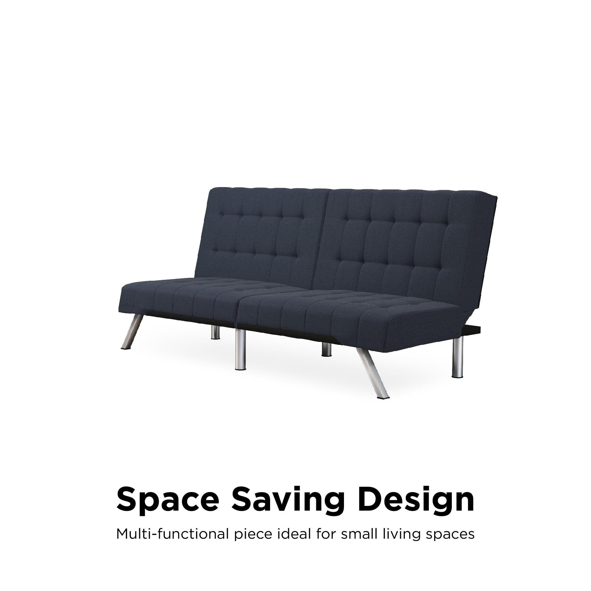 DHP Emily Convertible Futon, Navy Blue Linen