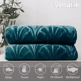 thumbnail image 3 of Whale Flotilla Flannel Fleece 90x104 Inch King Size Blanket for Bed, Soft Fluffy Velvet Bedspread Coverlet with Decorative Vintage Pattern for All Season, Warm and Lightweight, Grey Blue, 3 of 9