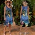 thumbnail image 6 of Psesaysky Octopus Palm Print Midi Dress for Women,Summer Aloha Shirts for Men Husband and Wife Matching Clothes Couple Hawaiian Luau Outfits Sets Tunic Dress or Shirt,Starry Sky Print, 6 of 7